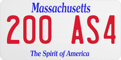 MA license plate 200AS4