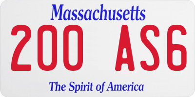 MA license plate 200AS6