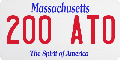 MA license plate 200AT0