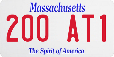 MA license plate 200AT1