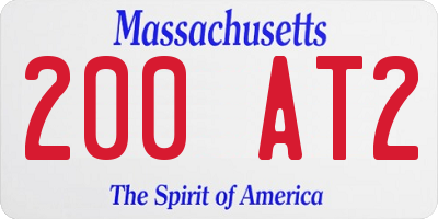 MA license plate 200AT2