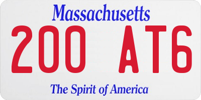 MA license plate 200AT6