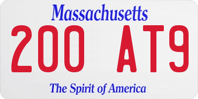 MA license plate 200AT9