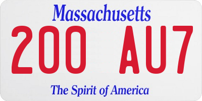 MA license plate 200AU7