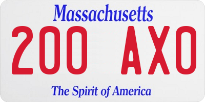 MA license plate 200AX0
