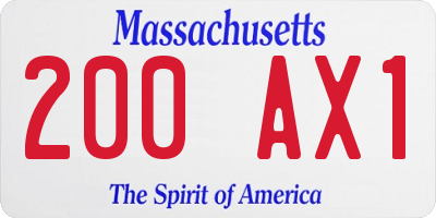 MA license plate 200AX1