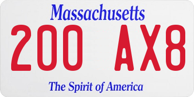 MA license plate 200AX8