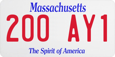 MA license plate 200AY1