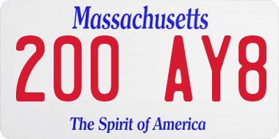 MA license plate 200AY8