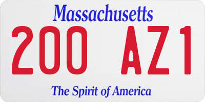 MA license plate 200AZ1