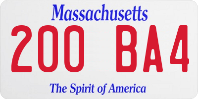 MA license plate 200BA4