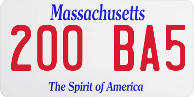 MA license plate 200BA5