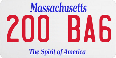 MA license plate 200BA6