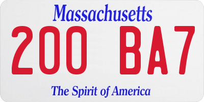 MA license plate 200BA7