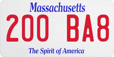 MA license plate 200BA8