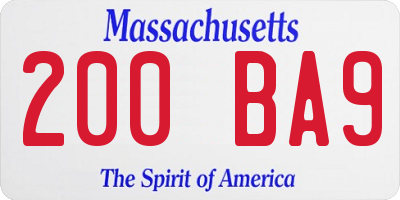MA license plate 200BA9