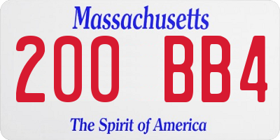 MA license plate 200BB4