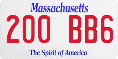 MA license plate 200BB6