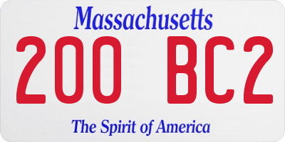 MA license plate 200BC2