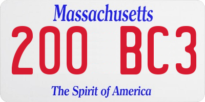MA license plate 200BC3