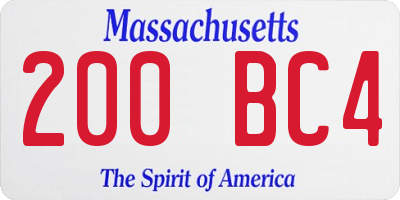 MA license plate 200BC4