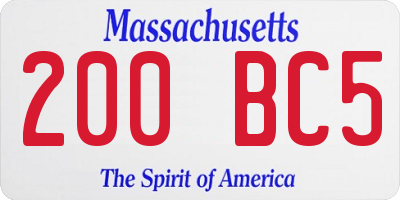 MA license plate 200BC5