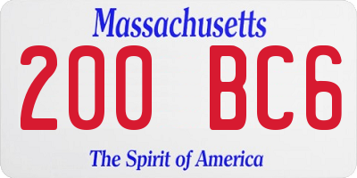 MA license plate 200BC6