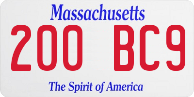 MA license plate 200BC9