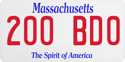 MA license plate 200BD0