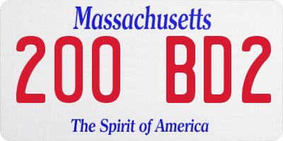 MA license plate 200BD2