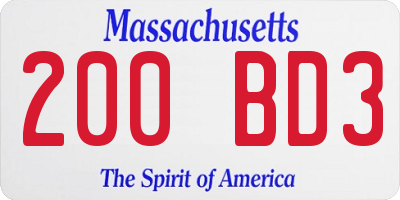 MA license plate 200BD3