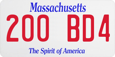 MA license plate 200BD4