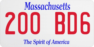MA license plate 200BD6