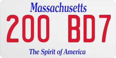 MA license plate 200BD7