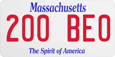 MA license plate 200BE0