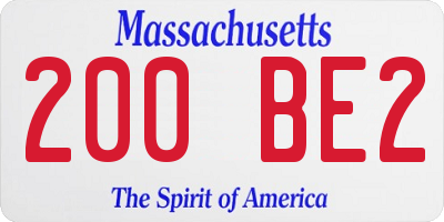 MA license plate 200BE2