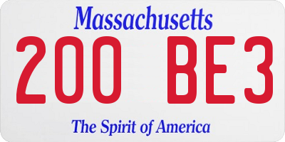 MA license plate 200BE3