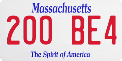 MA license plate 200BE4