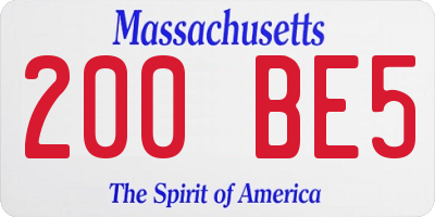 MA license plate 200BE5