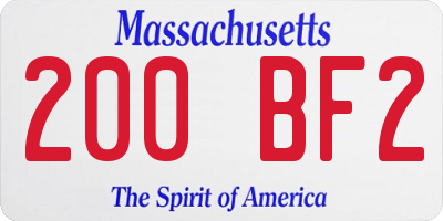 MA license plate 200BF2