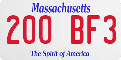 MA license plate 200BF3