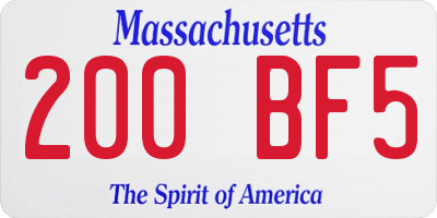 MA license plate 200BF5