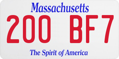 MA license plate 200BF7