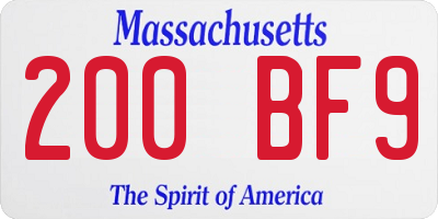 MA license plate 200BF9