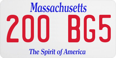 MA license plate 200BG5