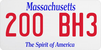MA license plate 200BH3