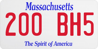 MA license plate 200BH5
