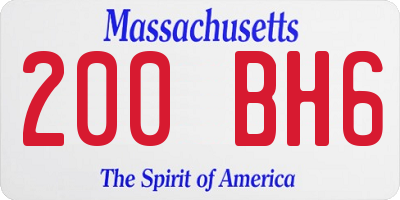 MA license plate 200BH6