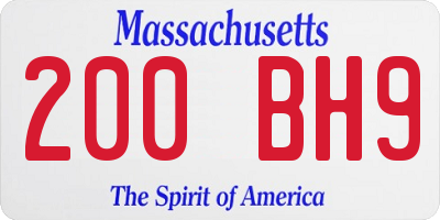 MA license plate 200BH9