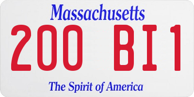 MA license plate 200BI1